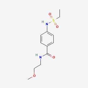 molecular formula C12H18N2O4S B4408190 4-[(ethylsulfonyl)amino]-N-(2-methoxyethyl)benzamide 