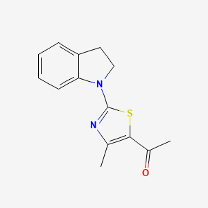 molecular formula C14H14N2OS B4408224 1-[2-(2,3-Dihydroindol-1-yl)-4-methyl-1,3-thiazol-5-yl]ethanone 