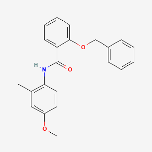 molecular formula C22H21NO3 B4408232 2-(benzyloxy)-N-(4-methoxy-2-methylphenyl)benzamide 