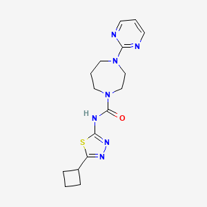 molecular formula C16H21N7OS B4408263 N-(5-cyclobutyl-1,3,4-thiadiazol-2-yl)-4-(2-pyrimidinyl)-1,4-diazepane-1-carboxamide 