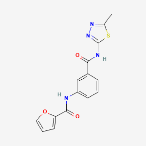 molecular formula C15H12N4O3S B4408274 N-(3-{[(5-methyl-1,3,4-thiadiazol-2-yl)amino]carbonyl}phenyl)-2-furamide 