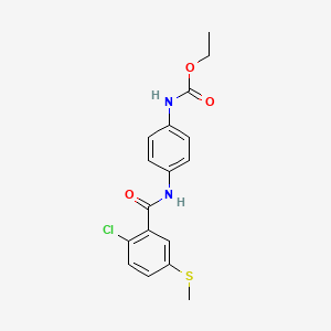 molecular formula C17H17ClN2O3S B4408299 ethyl (4-{[2-chloro-5-(methylthio)benzoyl]amino}phenyl)carbamate 