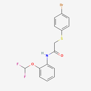 molecular formula C15H12BrF2NO2S B4408310 2-[(4-bromophenyl)thio]-N-[2-(difluoromethoxy)phenyl]acetamide 