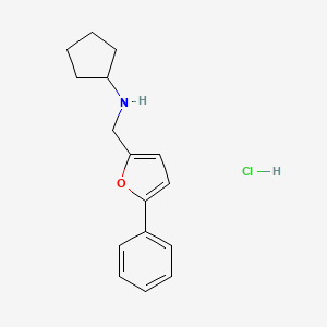 molecular formula C16H20ClNO B4408343 N-[(5-phenyl-2-furyl)methyl]cyclopentanamine hydrochloride 