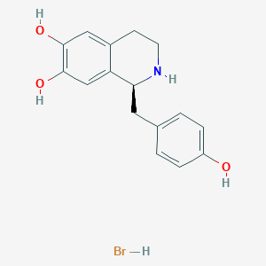 molecular formula C16H18BrNO3 B044084 (1S)-1-[(4-羟基苯基)甲基]-1,2,3,4-四氢异喹啉-6,7-二醇；氢溴酸盐 CAS No. 105990-27-0