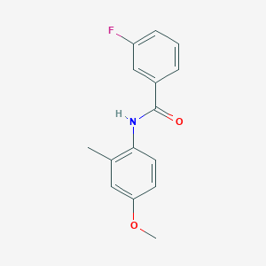 molecular formula C15H14FNO2 B4408408 3-fluoro-N-(4-methoxy-2-methylphenyl)benzamide 