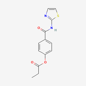 molecular formula C13H12N2O3S B4408415 [4-(1,3-Thiazol-2-ylcarbamoyl)phenyl] propanoate 