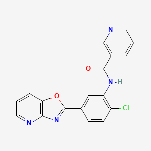 molecular formula C18H11ClN4O2 B4408425 N-(2-chloro-5-[1,3]oxazolo[4,5-b]pyridin-2-ylphenyl)nicotinamide 