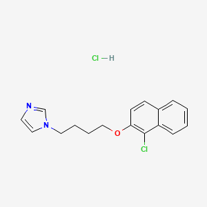 molecular formula C17H18Cl2N2O B4408426 1-{4-[(1-chloro-2-naphthyl)oxy]butyl}-1H-imidazole hydrochloride 