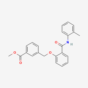 molecular formula C23H21NO4 B4408461 methyl 3-[(2-{[(2-methylphenyl)amino]carbonyl}phenoxy)methyl]benzoate 