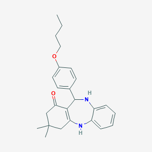 molecular formula C25H30N2O2 B440847 6-(4-butoxyphenyl)-9,9-dimethyl-6,8,10,11-tetrahydro-5H-benzo[b][1,4]benzodiazepin-7-one CAS No. 337503-01-2