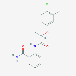 molecular formula C17H17ClN2O3 B4408495 2-[2-(4-Chloro-3-methylphenoxy)propanoylamino]benzamide 