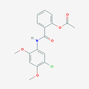 molecular formula C17H16ClNO5 B4408531 2-{[(5-chloro-2,4-dimethoxyphenyl)amino]carbonyl}phenyl acetate 