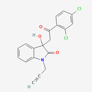 molecular formula C19H13Cl2NO3 B4408556 3-[2-(2,4-Dichlorophenyl)-2-oxoethyl]-3-hydroxy-1-prop-2-ynylindol-2-one 