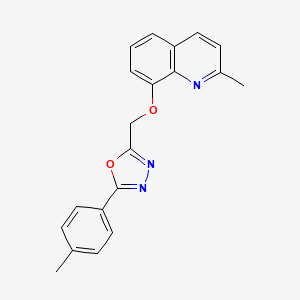 molecular formula C20H17N3O2 B4408576 [5-(4-Methylphenyl)-1,3,4-oxadiazol-2-YL]methyl (2-methyl-8-quinolyl) ether 