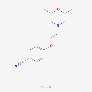 molecular formula C15H21ClN2O2 B4408584 4-[2-(2,6-Dimethylmorpholin-4-yl)ethoxy]benzonitrile;hydrochloride 