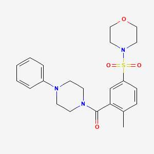 molecular formula C22H27N3O4S B4408617 4-({4-methyl-3-[(4-phenyl-1-piperazinyl)carbonyl]phenyl}sulfonyl)morpholine 