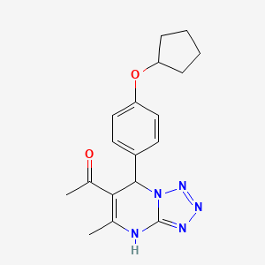 molecular formula C18H21N5O2 B4408644 1-[7-(4-Cyclopentyloxyphenyl)-5-methyl-4,7-dihydrotetrazolo[1,5-a]pyrimidin-6-yl]ethanone 