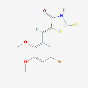 molecular formula C12H10BrNO3S2 B440869 (5Z)-5-(5-溴-2,3-二甲氧基苄叉)-2-硫代-1,3-噻唑烷-4-酮 CAS No. 352694-18-9