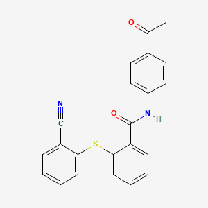 molecular formula C22H16N2O2S B4408856 N-(4-acetylphenyl)-2-[(2-cyanophenyl)thio]benzamide 