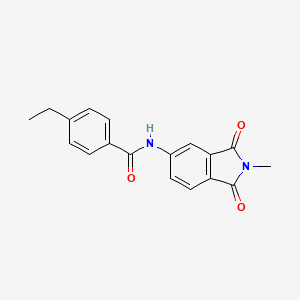 molecular formula C18H16N2O3 B4408894 4-ethyl-N-(2-methyl-1,3-dioxo-2,3-dihydro-1H-isoindol-5-yl)benzamide 