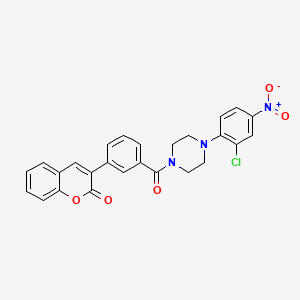 3-(3-{[4-(2-chloro-4-nitrophenyl)piperazin-1-yl]carbonyl}phenyl)-2H-chromen-2-one