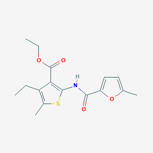 molecular formula C16H19NO4S B440892 Ethyl 4-ethyl-5-methyl-2-[(5-methyl-2-furoyl)amino]-3-thiophenecarboxylate CAS No. 352699-92-4