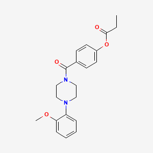 molecular formula C21H24N2O4 B4408922 4-{[4-(2-methoxyphenyl)-1-piperazinyl]carbonyl}phenyl propionate 