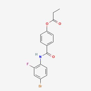 4-{[(4-bromo-2-fluorophenyl)amino]carbonyl}phenyl propionate