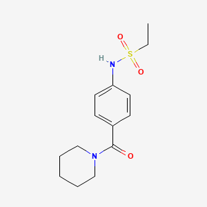 molecular formula C14H20N2O3S B4408986 N-[4-(piperidin-1-ylcarbonyl)phenyl]ethanesulfonamide 