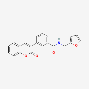 molecular formula C21H15NO4 B4408999 N-(2-furylmethyl)-3-(2-oxo-2H-chromen-3-yl)benzamide 