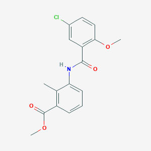 molecular formula C17H16ClNO4 B4409047 methyl 3-[(5-chloro-2-methoxybenzoyl)amino]-2-methylbenzoate 