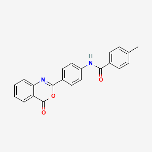 molecular formula C22H16N2O3 B4409120 4-methyl-N-[4-(4-oxo-4H-3,1-benzoxazin-2-yl)phenyl]benzamide 