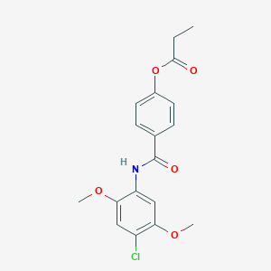 molecular formula C18H18ClNO5 B4409143 4-{[(4-chloro-2,5-dimethoxyphenyl)amino]carbonyl}phenyl propionate 