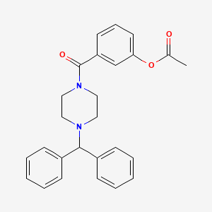 molecular formula C26H26N2O3 B4409166 3-{[4-(diphenylmethyl)-1-piperazinyl]carbonyl}phenyl acetate 