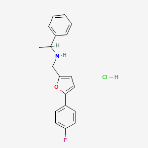 N-[[5-(4-fluorophenyl)furan-2-yl]methyl]-1-phenylethanamine;hydrochloride