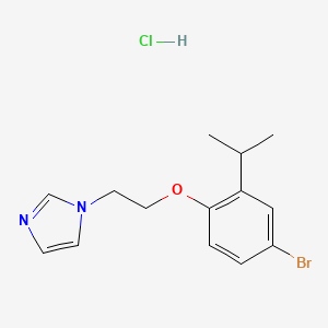 molecular formula C14H18BrClN2O B4409237 1-[2-(4-Bromo-2-propan-2-ylphenoxy)ethyl]imidazole;hydrochloride 