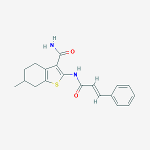 molecular formula C19H20N2O2S B440924 2-(Cinnamoylamino)-6-methyl-4,5,6,7-tetrahydro-1-benzothiophene-3-carboxamide CAS No. 302950-07-8