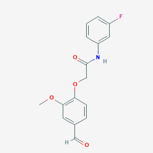 molecular formula C16H14FNO4 B4409283 N-(3-氟苯基)-2-(4-甲酰基-2-甲氧基苯氧基)乙酰胺 