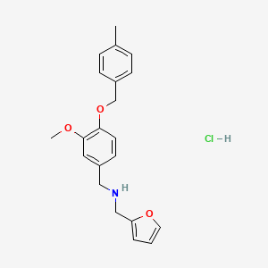 molecular formula C21H24ClNO3 B4409318 N-(furan-2-ylmethyl)-1-[3-methoxy-4-[(4-methylphenyl)methoxy]phenyl]methanamine;hydrochloride 