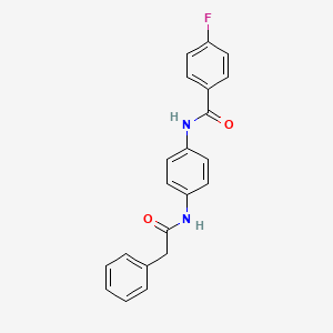 molecular formula C21H17FN2O2 B4409328 4-fluoro-N-{4-[(phenylacetyl)amino]phenyl}benzamide 