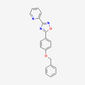 molecular formula C20H15N3O2 B4409336 2-{5-[4-(benzyloxy)phenyl]-1,2,4-oxadiazol-3-yl}pyridine 