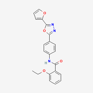 molecular formula C21H17N3O4 B4409345 2-ethoxy-N-{4-[5-(2-furyl)-1,3,4-oxadiazol-2-yl]phenyl}benzamide 