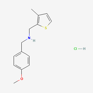 molecular formula C14H18ClNOS B4409359 1-(4-methoxyphenyl)-N-[(3-methylthiophen-2-yl)methyl]methanamine;hydrochloride 