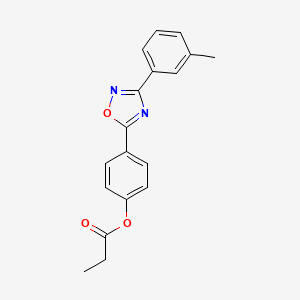 molecular formula C18H16N2O3 B4409378 4-[3-(3-methylphenyl)-1,2,4-oxadiazol-5-yl]phenyl propionate 