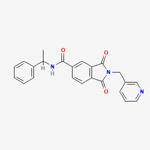 1,3-dioxo-N-(1-phenylethyl)-2-(pyridin-3-ylmethyl)isoindole-5-carboxamide