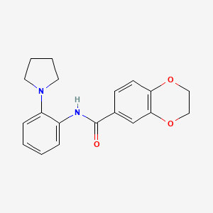 molecular formula C19H20N2O3 B4409625 N-[2-(pyrrolidin-1-yl)phenyl]-2,3-dihydro-1,4-benzodioxine-6-carboxamide 