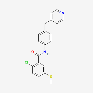 molecular formula C20H17ClN2OS B4409673 2-chloro-5-(methylthio)-N-[4-(4-pyridinylmethyl)phenyl]benzamide 