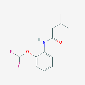 molecular formula C12H15F2NO2 B4409676 N-[2-(difluoromethoxy)phenyl]-3-methylbutanamide 