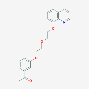 molecular formula C21H21NO4 B4409685 1-[3-[2-(2-Quinolin-8-yloxyethoxy)ethoxy]phenyl]ethanone 